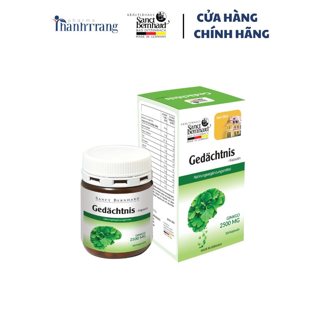 Gedachnis Kapseln- Hỗ trợ tăng cường tuần hoàn máu não, cải thiện trí nhớ 30 viên